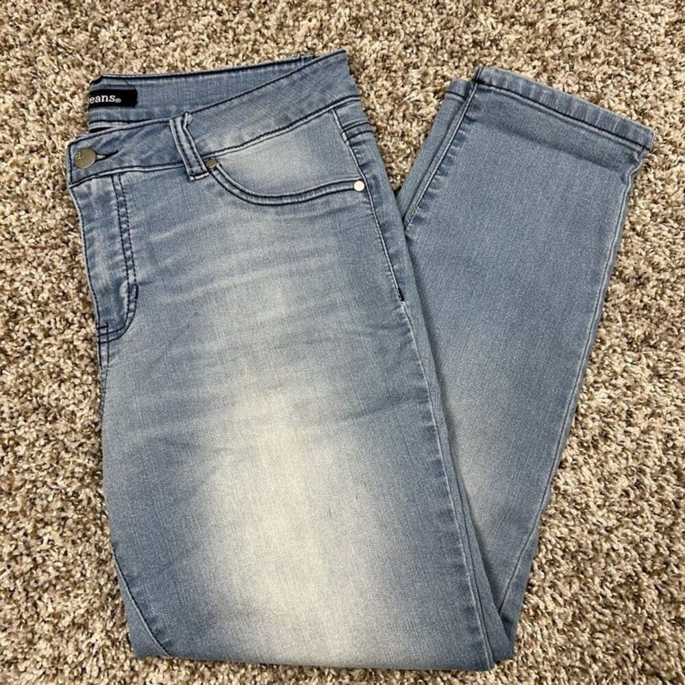 d.jeans Womens Jeans Size 10 Cropped Capri Straight Leg Stretch Light Wash Blue